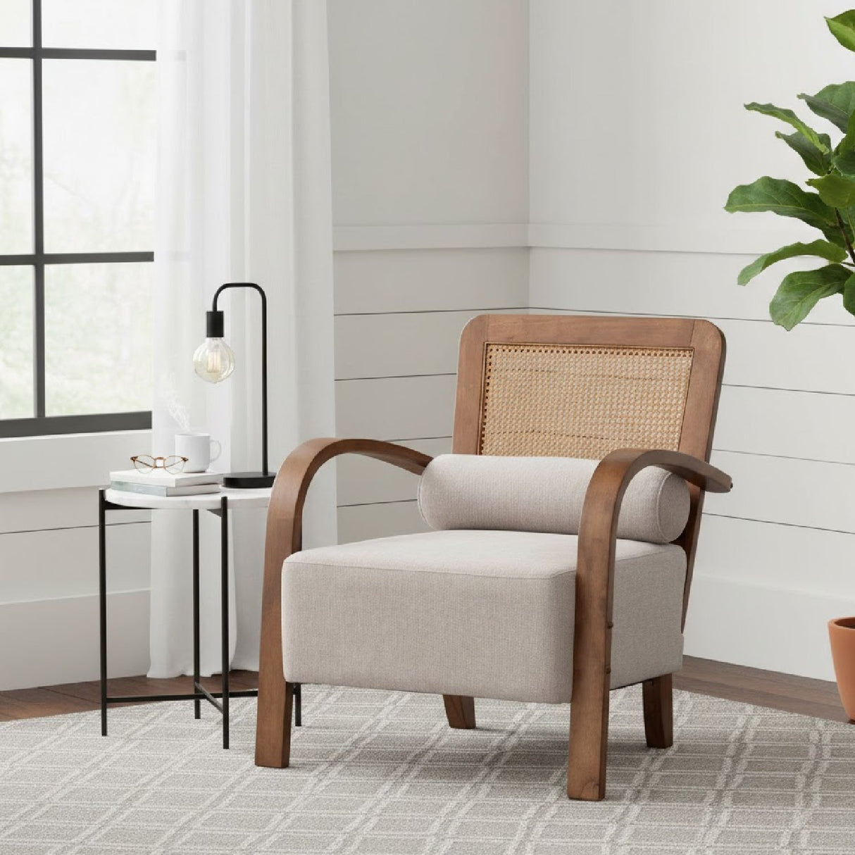 Modern European furniture - Gray Padded Japandi Lounge Chair - www.oroa.com