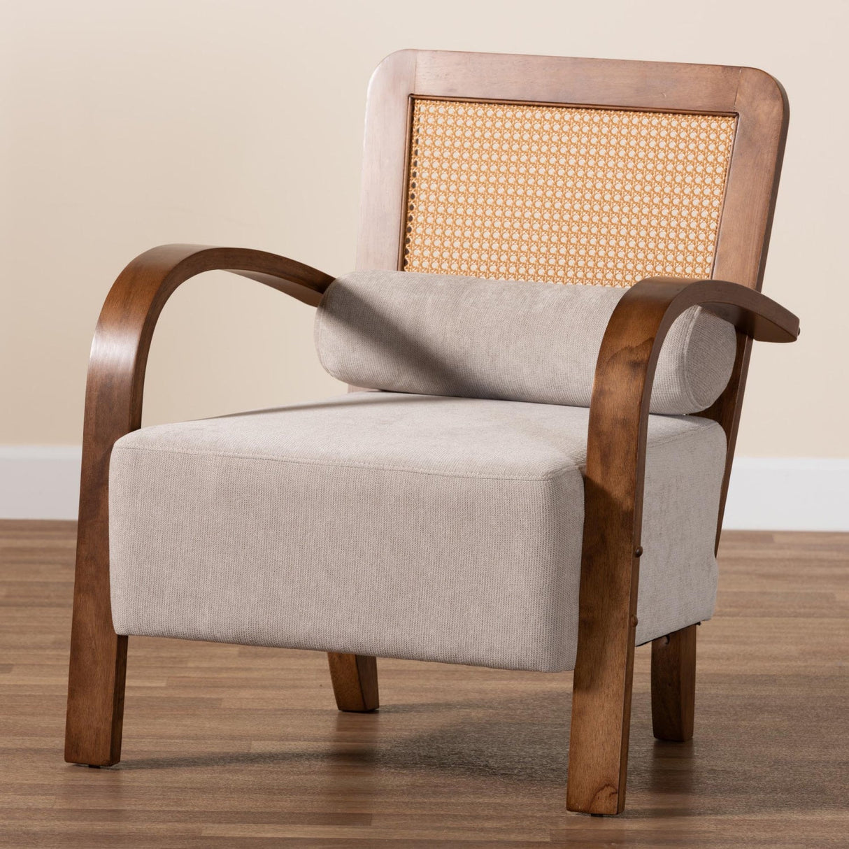 Modern European furniture - Gray Padded Japandi Lounge Chair - www.oroa.com