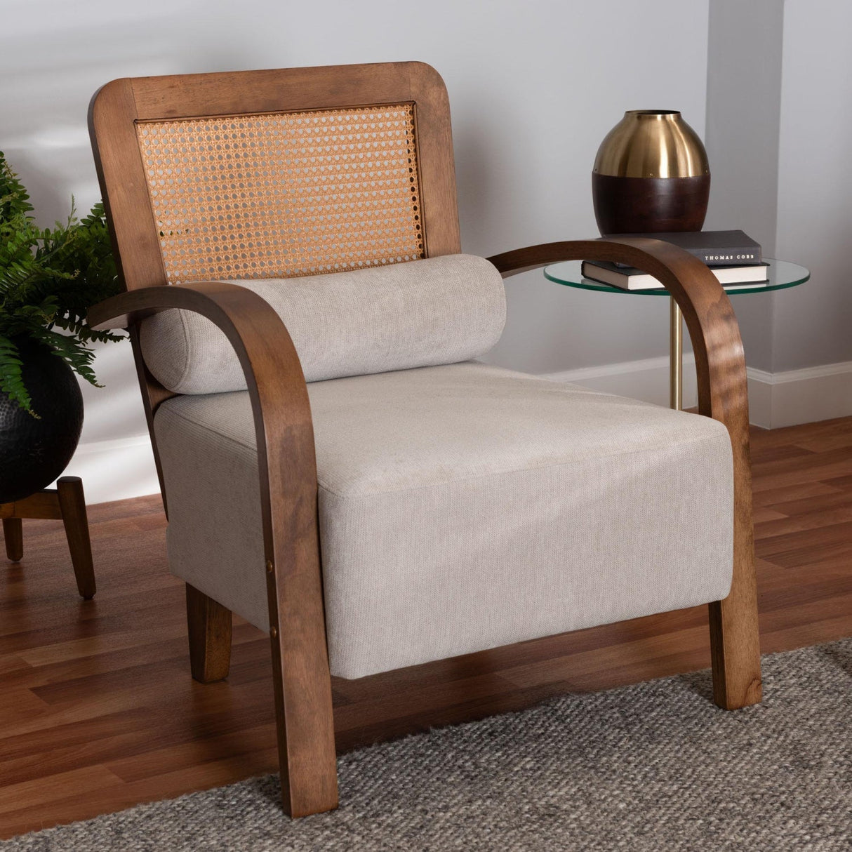 Modern European furniture - Gray Padded Japandi Lounge Chair - www.oroa.com