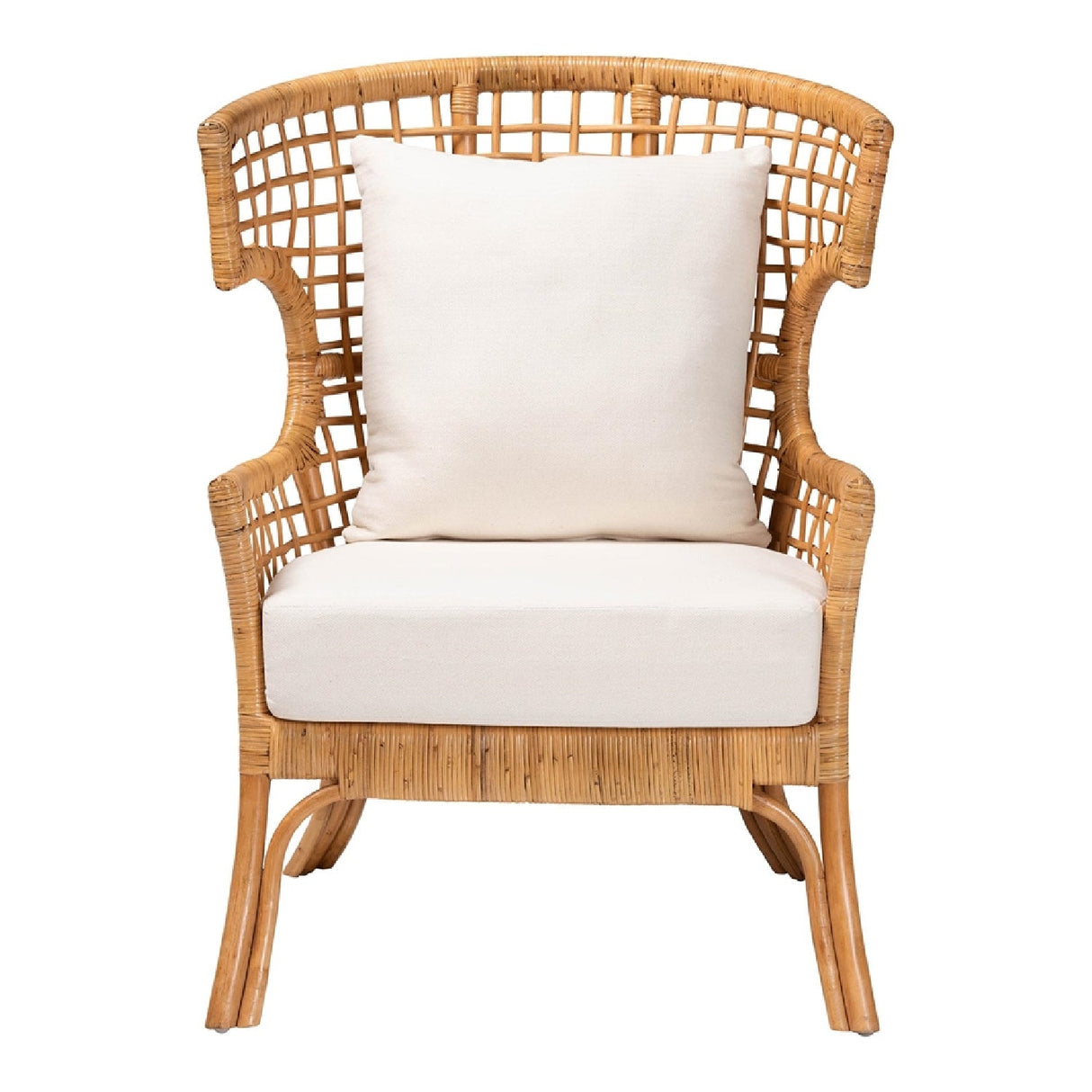 Modern European furniture - Lattice Rattan Wingback Lounge Chair - www.oroa.com