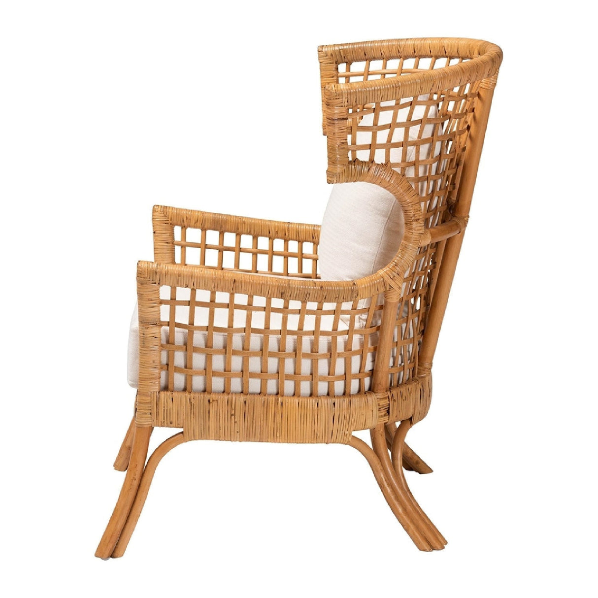 Modern European furniture - Lattice Rattan Wingback Lounge Chair - www.oroa.com