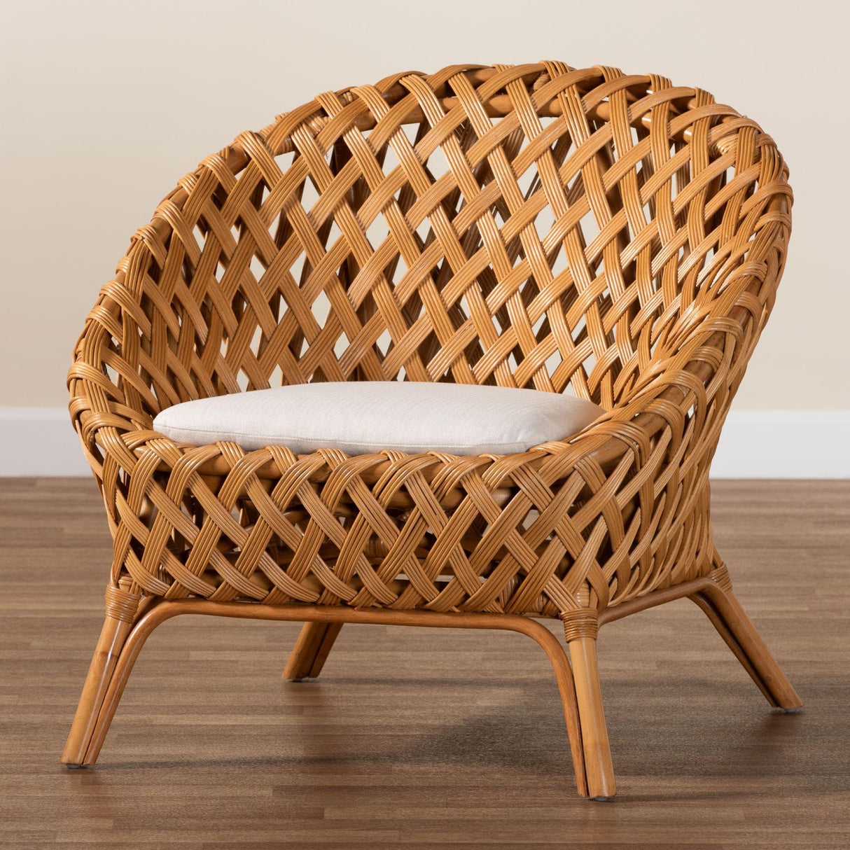 Modern European furniture - Basketweave Rattan Accent Chair - www.oroa.com