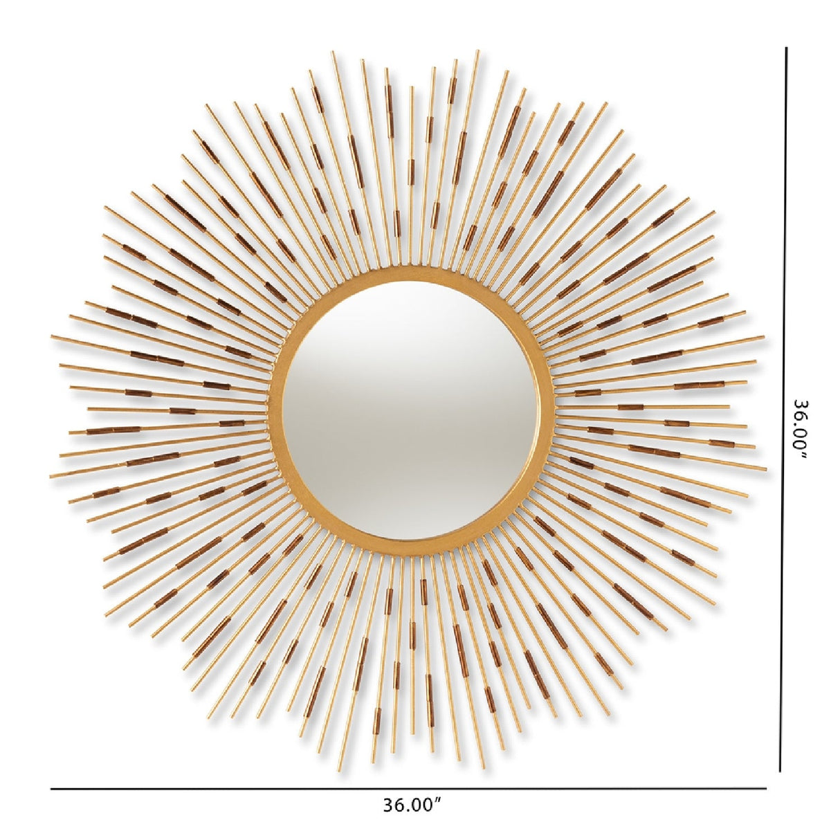 Modern European furniture - Gold Sunburst Accent Wall Mirror - www.oroa.com