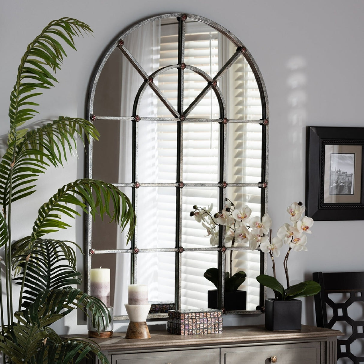 Hospitality furniture - Antique Silver Arched Wall Mirror - www.oroatrade.com