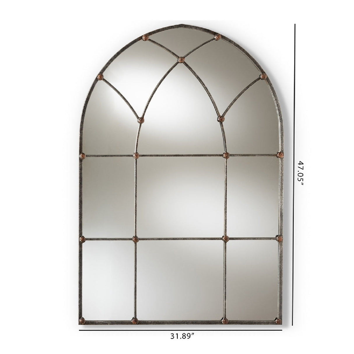 Modern European furniture - Silver Arched Window Accent Mirror - www.oroa.com