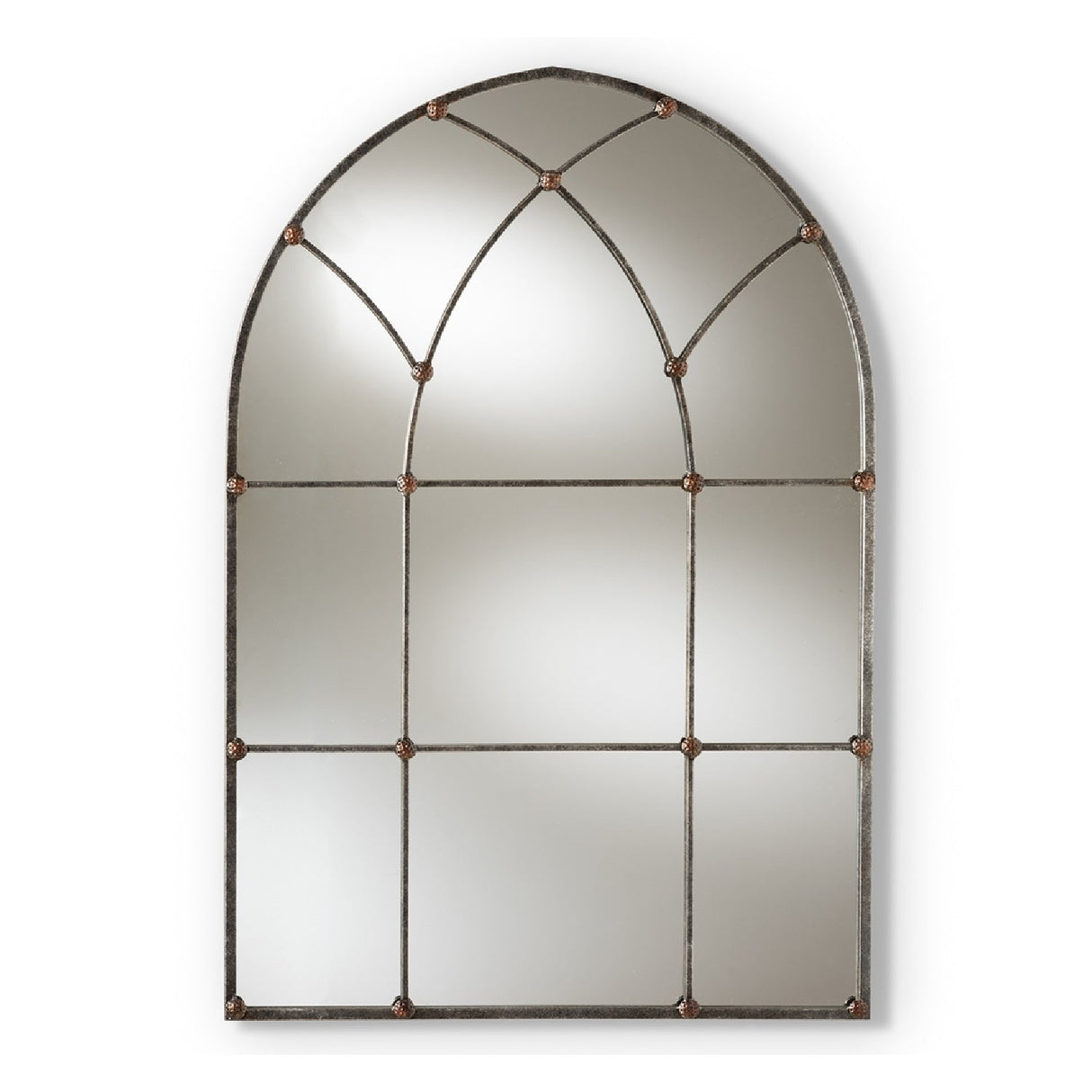 Modern European furniture - Silver Arched Window Accent Mirror - www.oroa.com