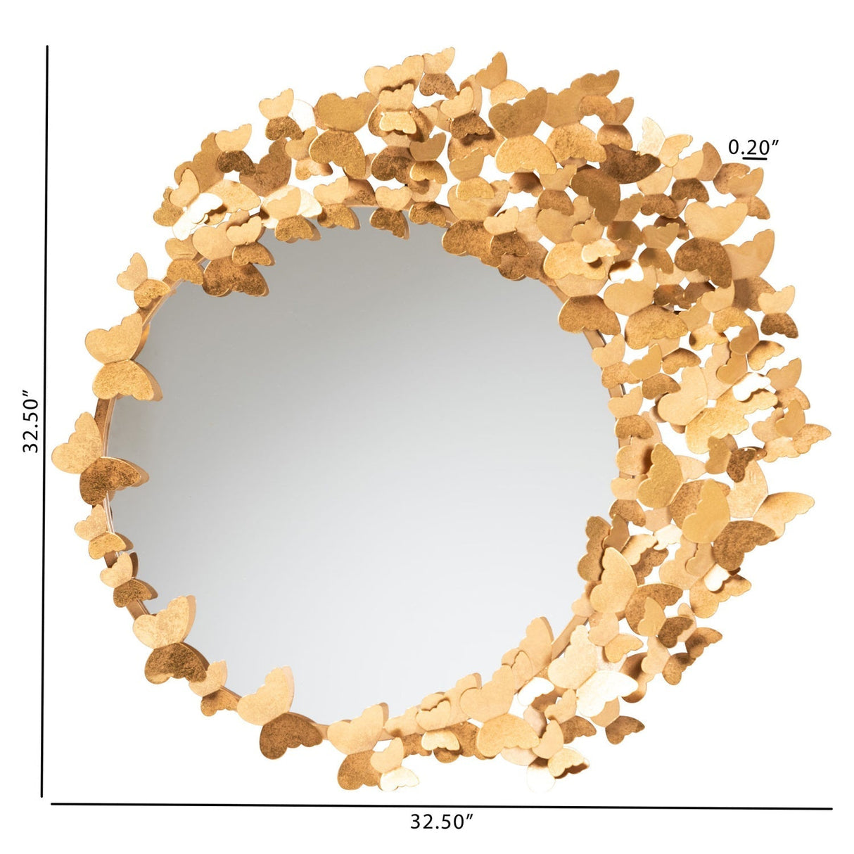 Hospitality furniture - Gold Butterfly Accent Wall Mirror - www.oroatrade.com
