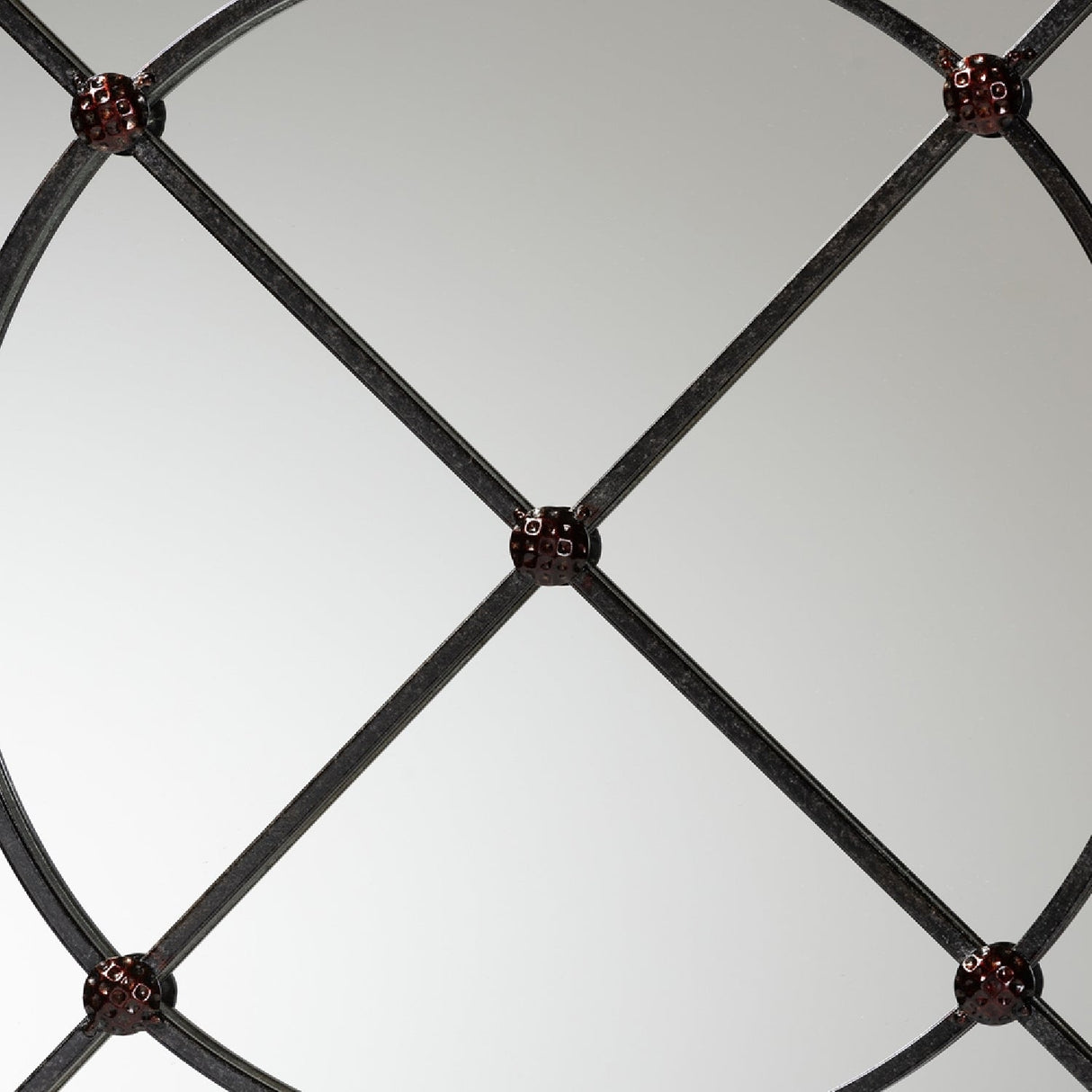 Modern European furniture - Metal Framed Round Wall Mirror - www.oroa.com