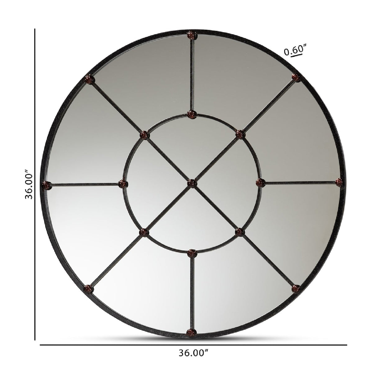 Modern European furniture - Metal Framed Round Wall Mirror - www.oroa.com