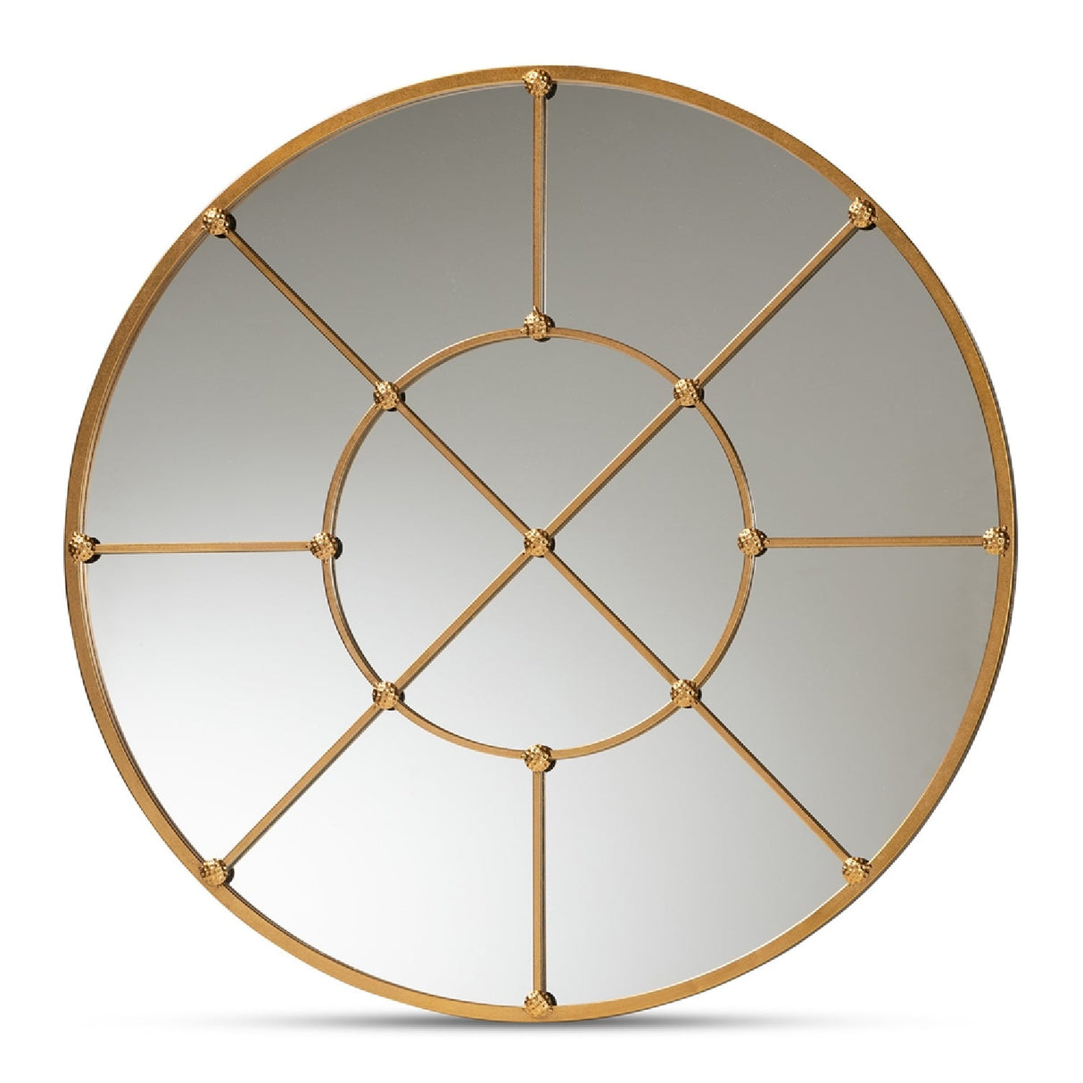 Modern European furniture - Metal Framed Round Wall Mirror - www.oroa.com