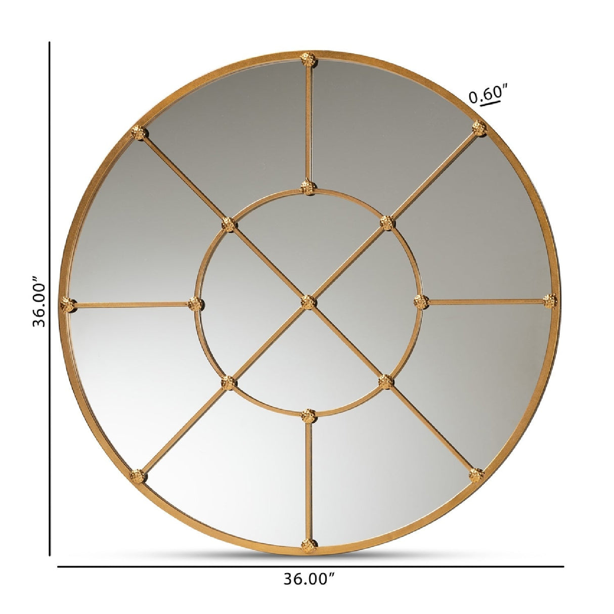 Modern European furniture - Metal Framed Round Wall Mirror - www.oroa.com