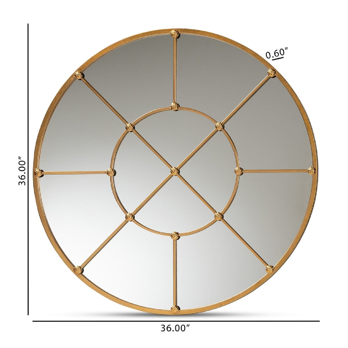 Modern European furniture - Metal Framed Round Wall Mirror - www.oroa.com
