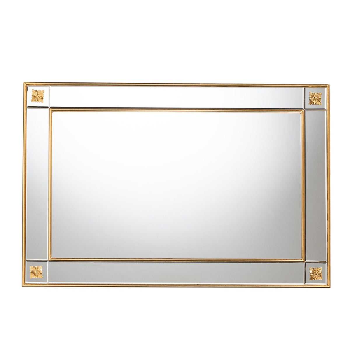 Hospitality furniture - Rectangular Gold Accent Wall Mirror - www.oroatrade.com
