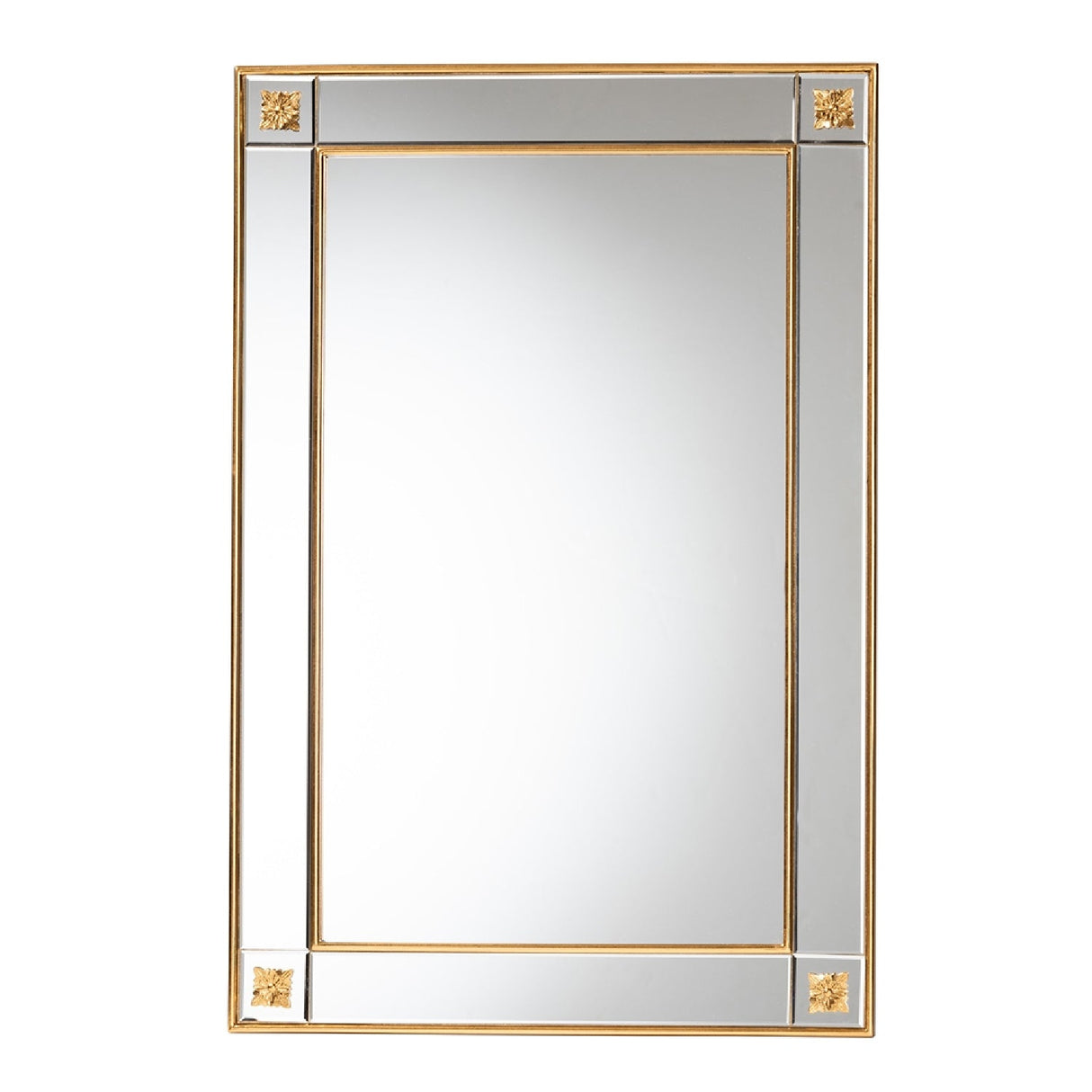 Hospitality furniture - Rectangular Gold Accent Wall Mirror - www.oroatrade.com