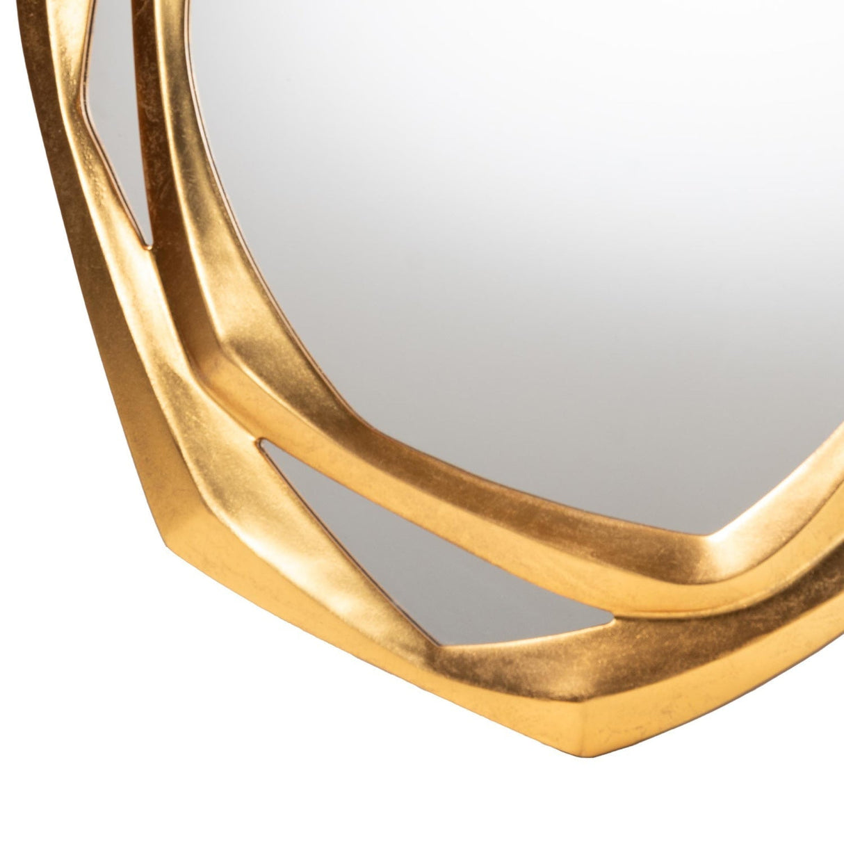 Hospitality furniture - Gold Geometric Abstract Accent Mirror - www.oroatrade.com