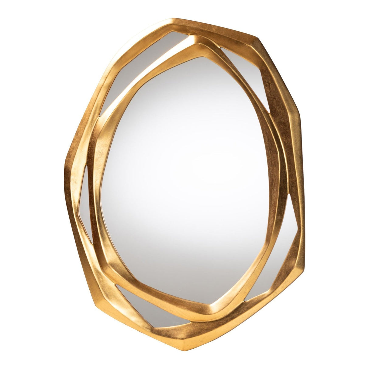 Hospitality furniture - Gold Geometric Abstract Accent Mirror - www.oroatrade.com
