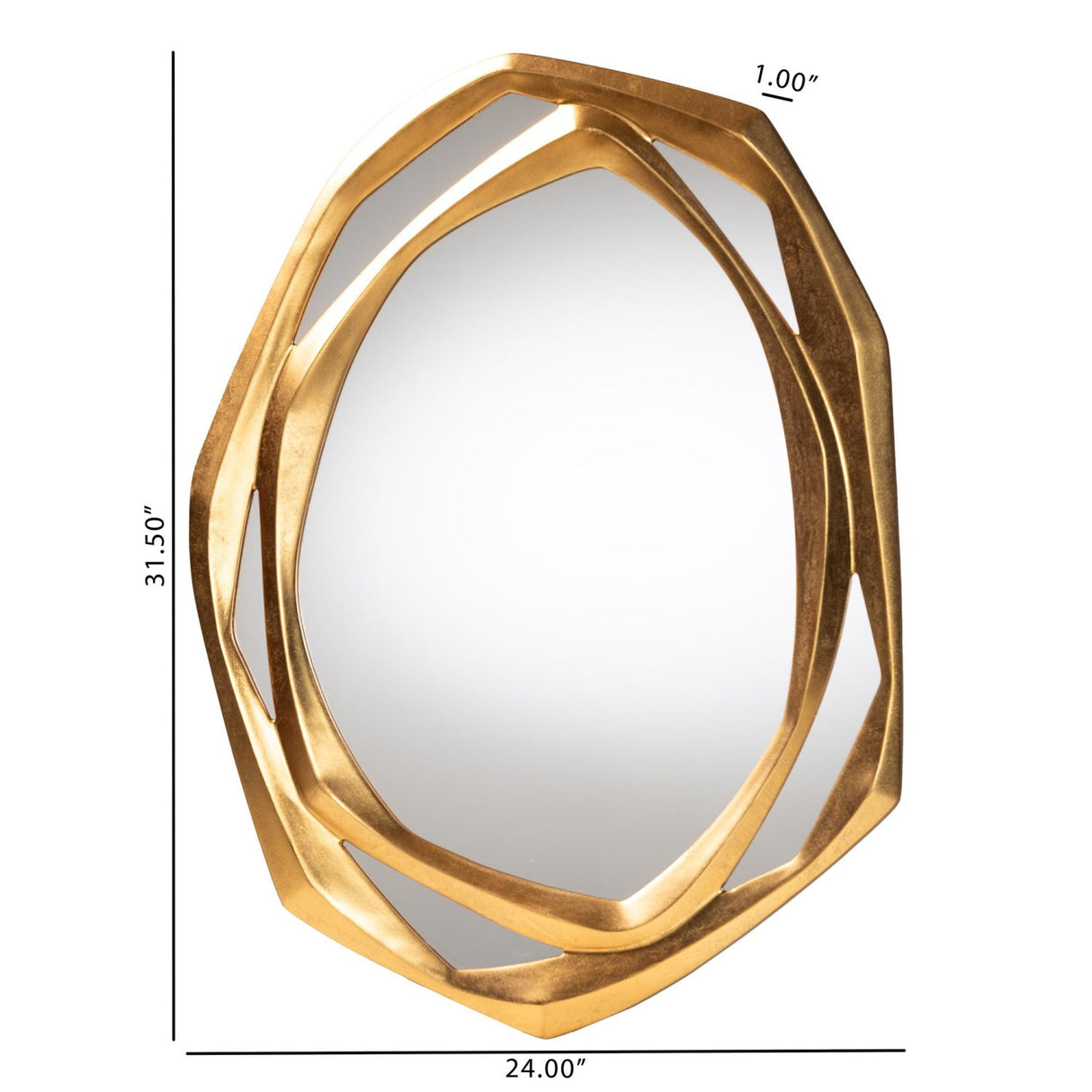 Hospitality furniture - Gold Geometric Abstract Accent Mirror - www.oroatrade.com