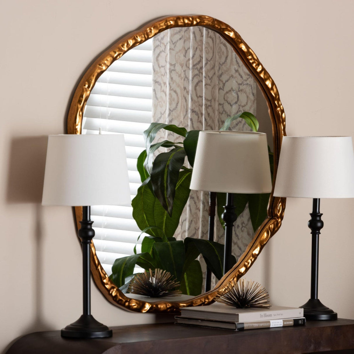 Modern European furniture - Antique Gold Freeform Accent Mirror - www.oroa.com