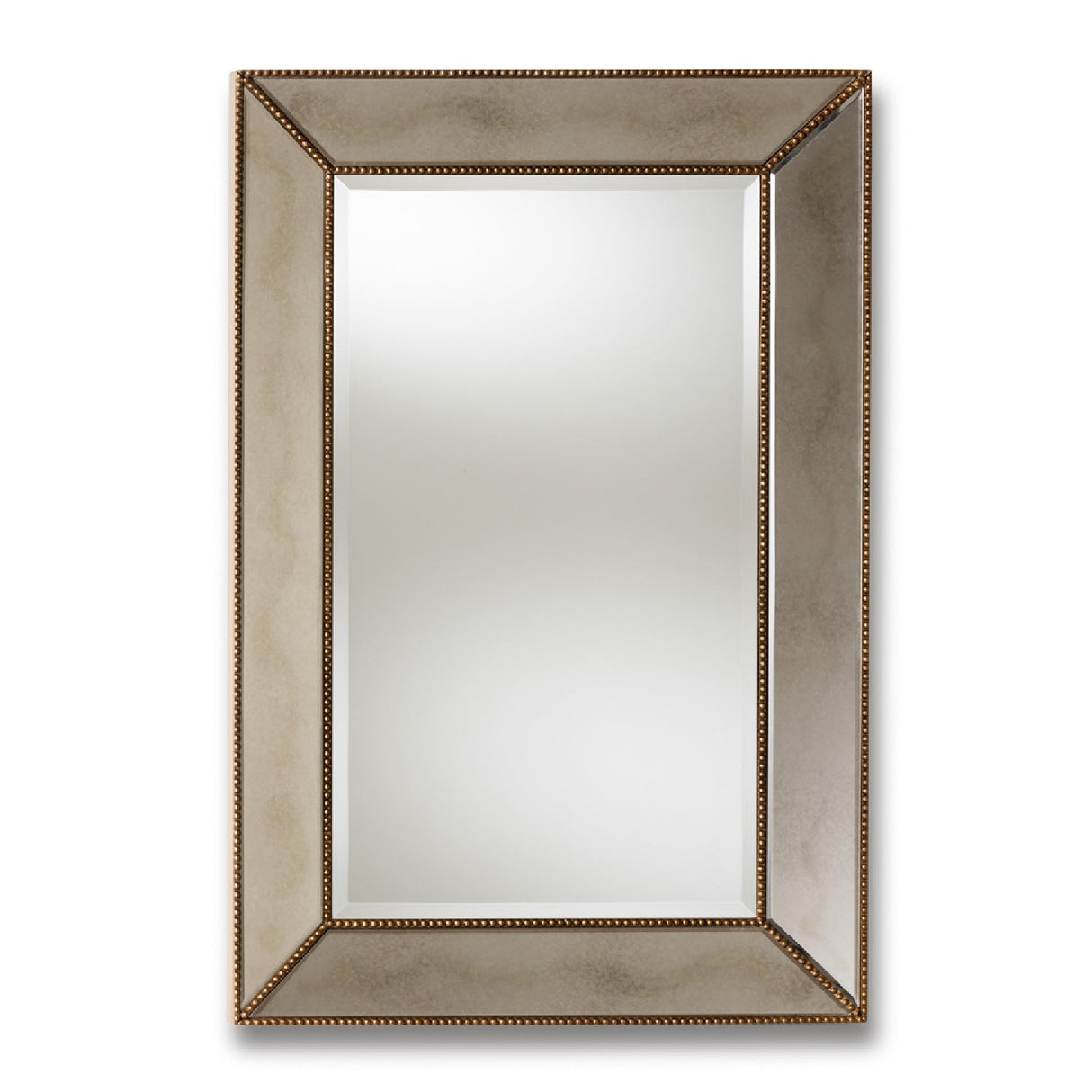 Modern European furniture - Gold Beaded Accent Wall Mirror - www.oroa.com | Oroa.com