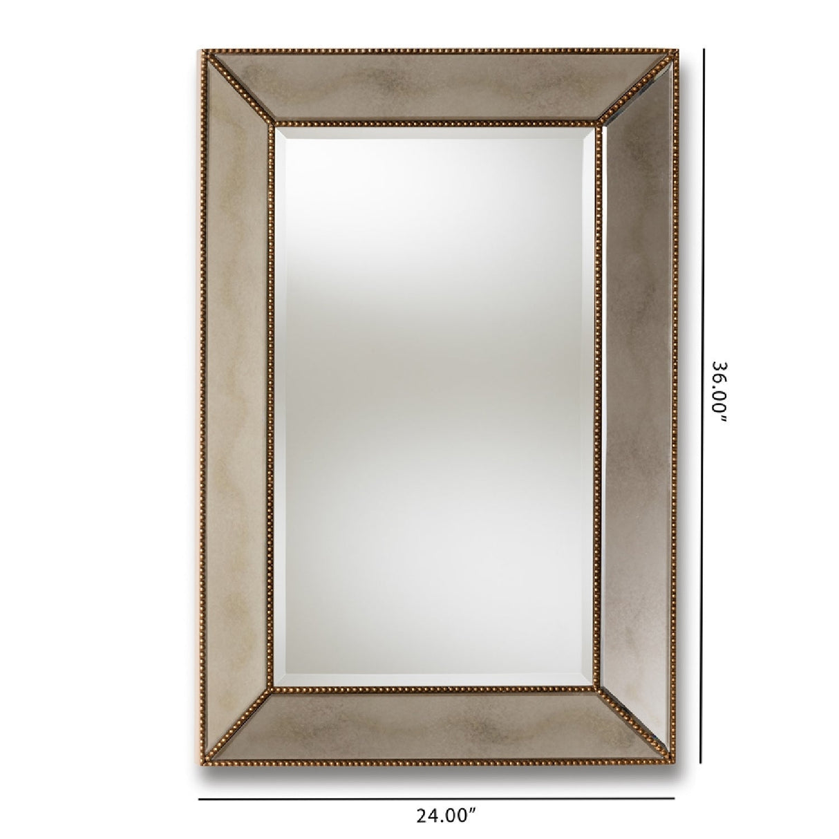 Modern European furniture - Gold Beaded Accent Wall Mirror - www.oroa.com
