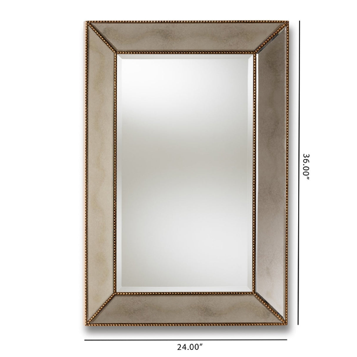 Modern European furniture - Gold Beaded Accent Wall Mirror - www.oroa.com