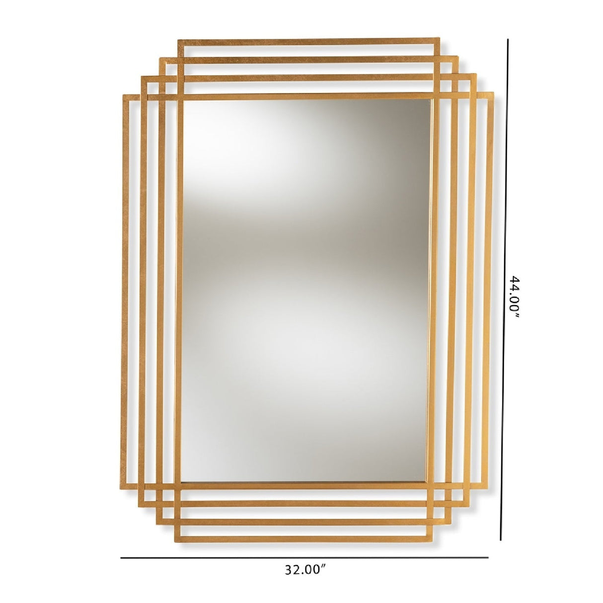 Hospitality furniture - Gold Art Deco Accent Mirror - www.oroatrade.com