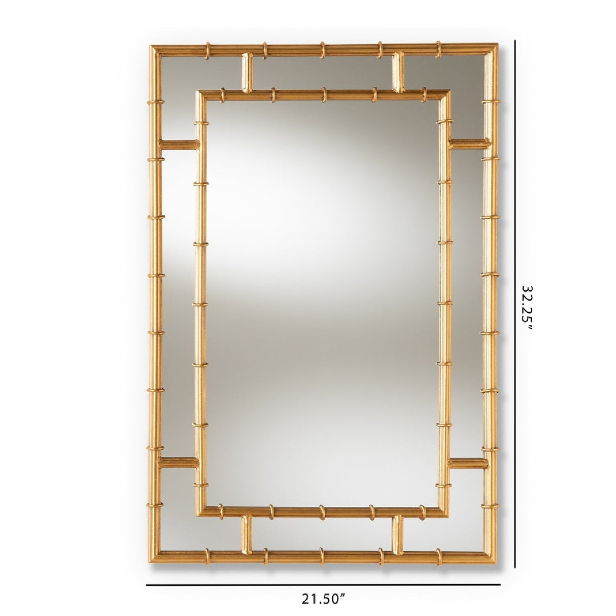 Modern European furniture - Gold Bamboo Accent Wall Mirror - www.oroa.com