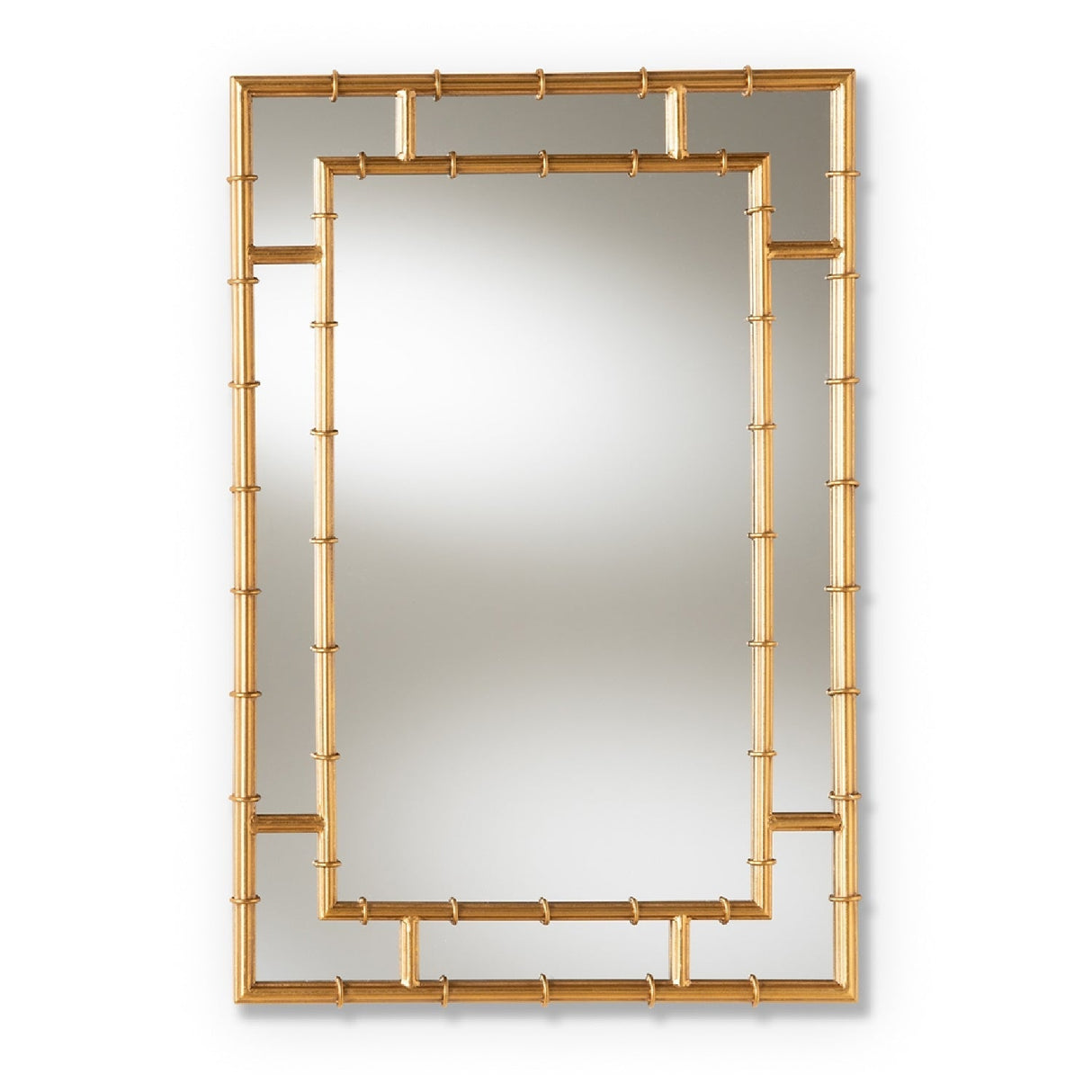 Modern European furniture - Gold Bamboo Accent Wall Mirror - www.oroa.com