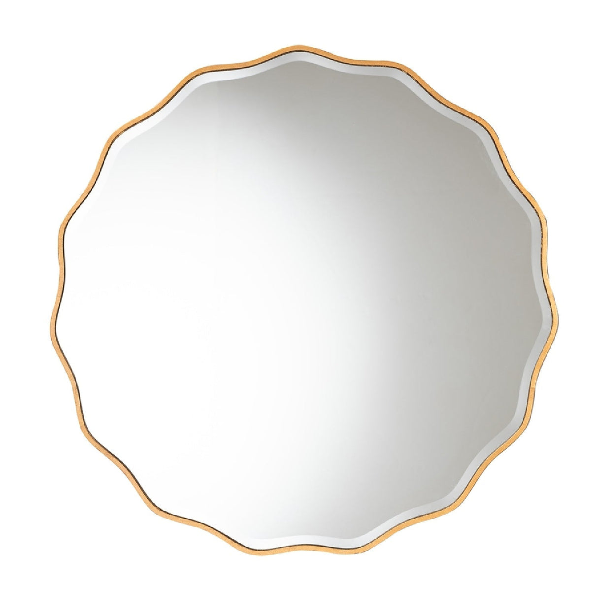 Hospitality furniture - Gold Scalloped Round Mirror - www.oroatrade.com