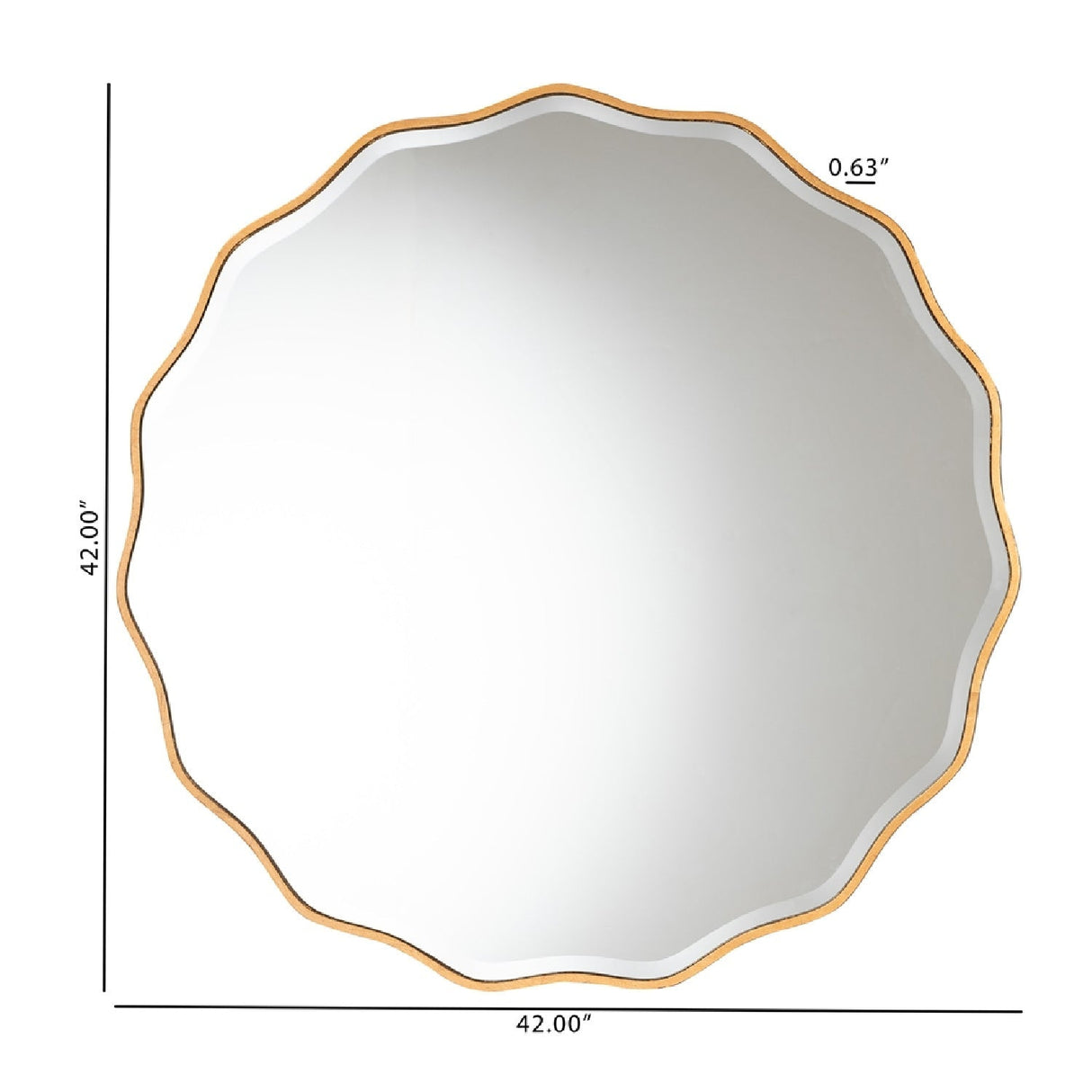 Hospitality furniture - Gold Scalloped Round Mirror - www.oroatrade.com
