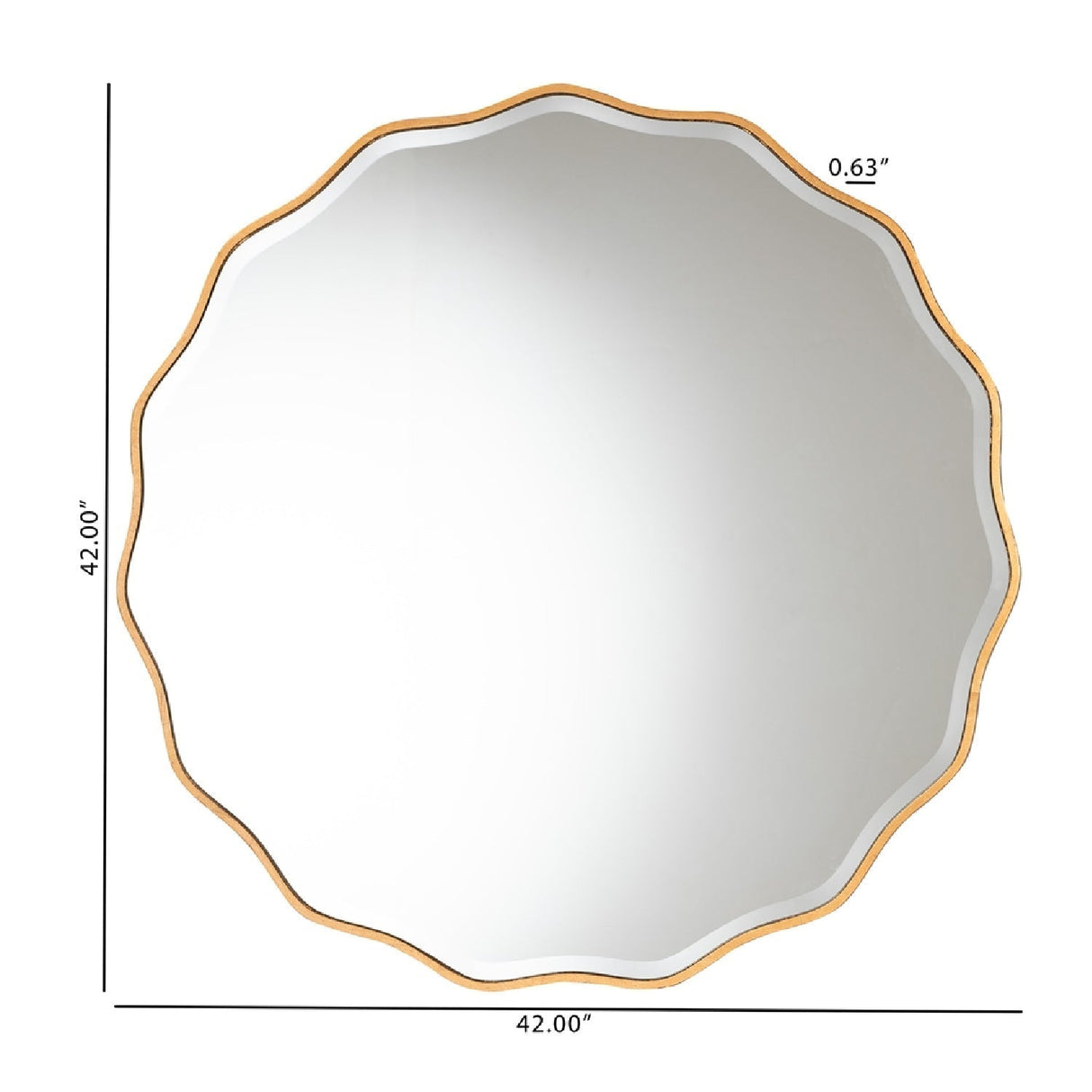 Hospitality furniture - Gold Scalloped Round Mirror - www.oroatrade.com