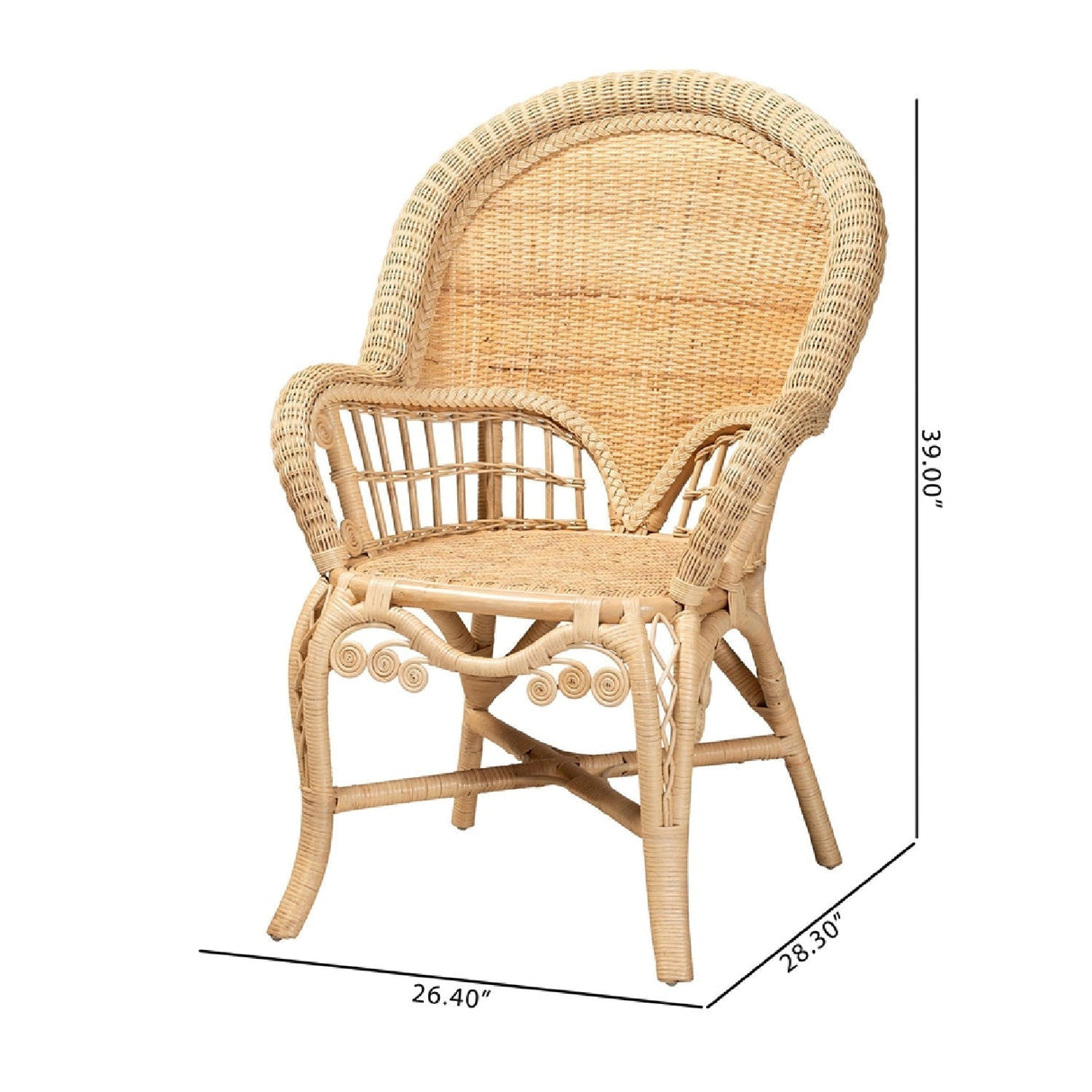 Modern European furniture - Woven Natural Rattan Accent Chair - www.oroa.com