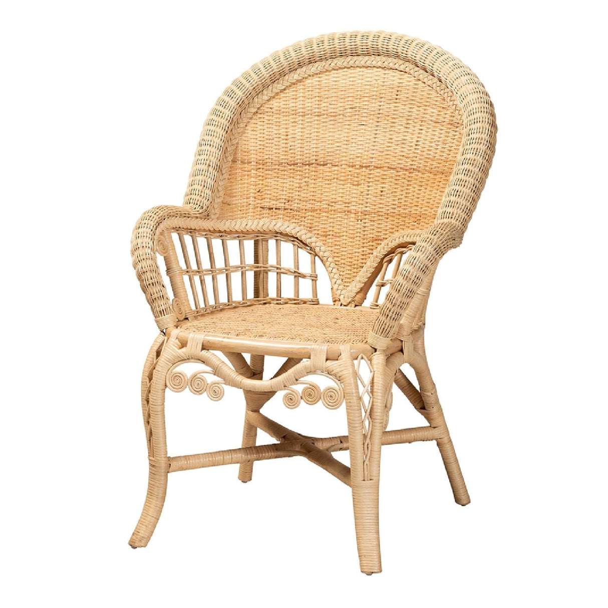 Modern European furniture - Woven Natural Rattan Accent Chair - www.oroa.com