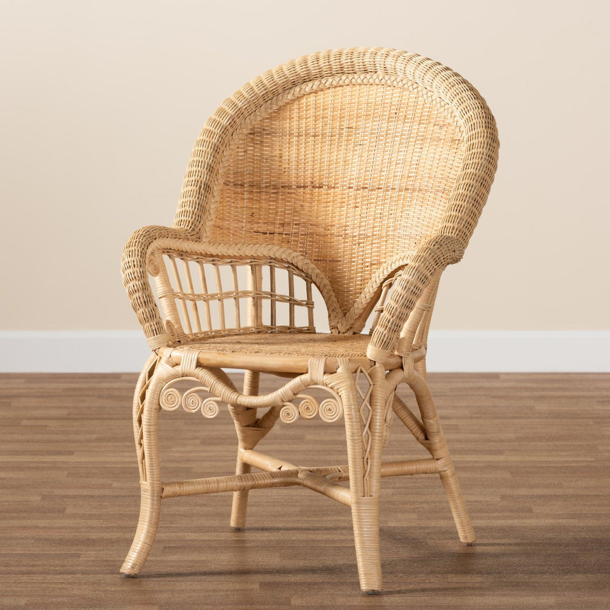 Modern European furniture - Woven Natural Rattan Accent Chair - www.oroa.com