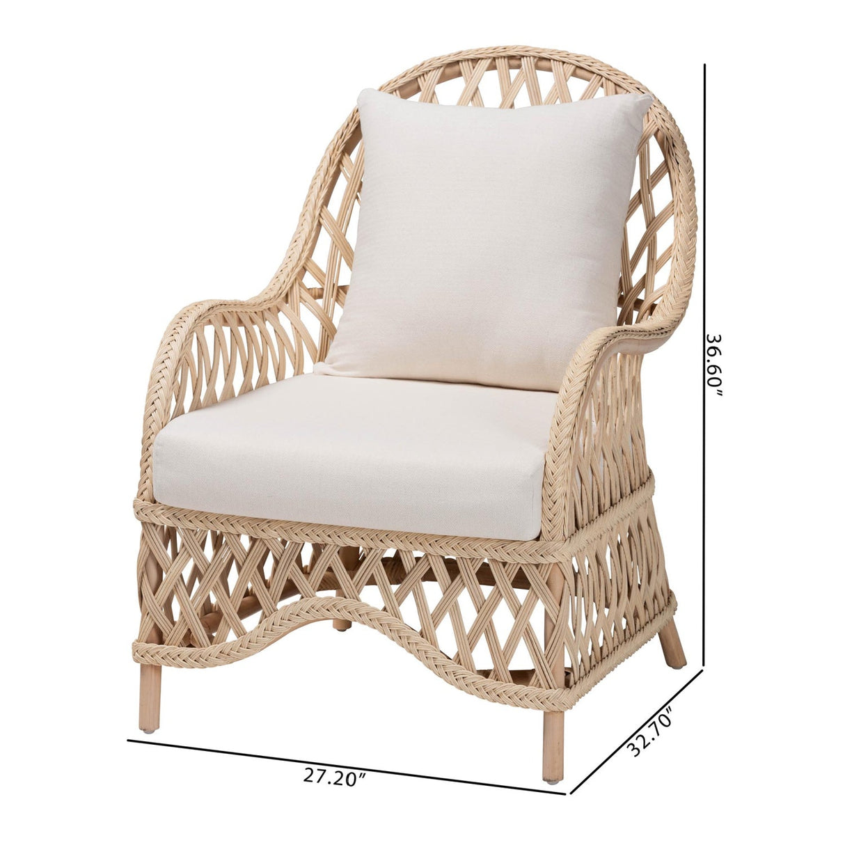 Modern European furniture - Braided Rattan Padded Lounge Chair - www.oroa.com