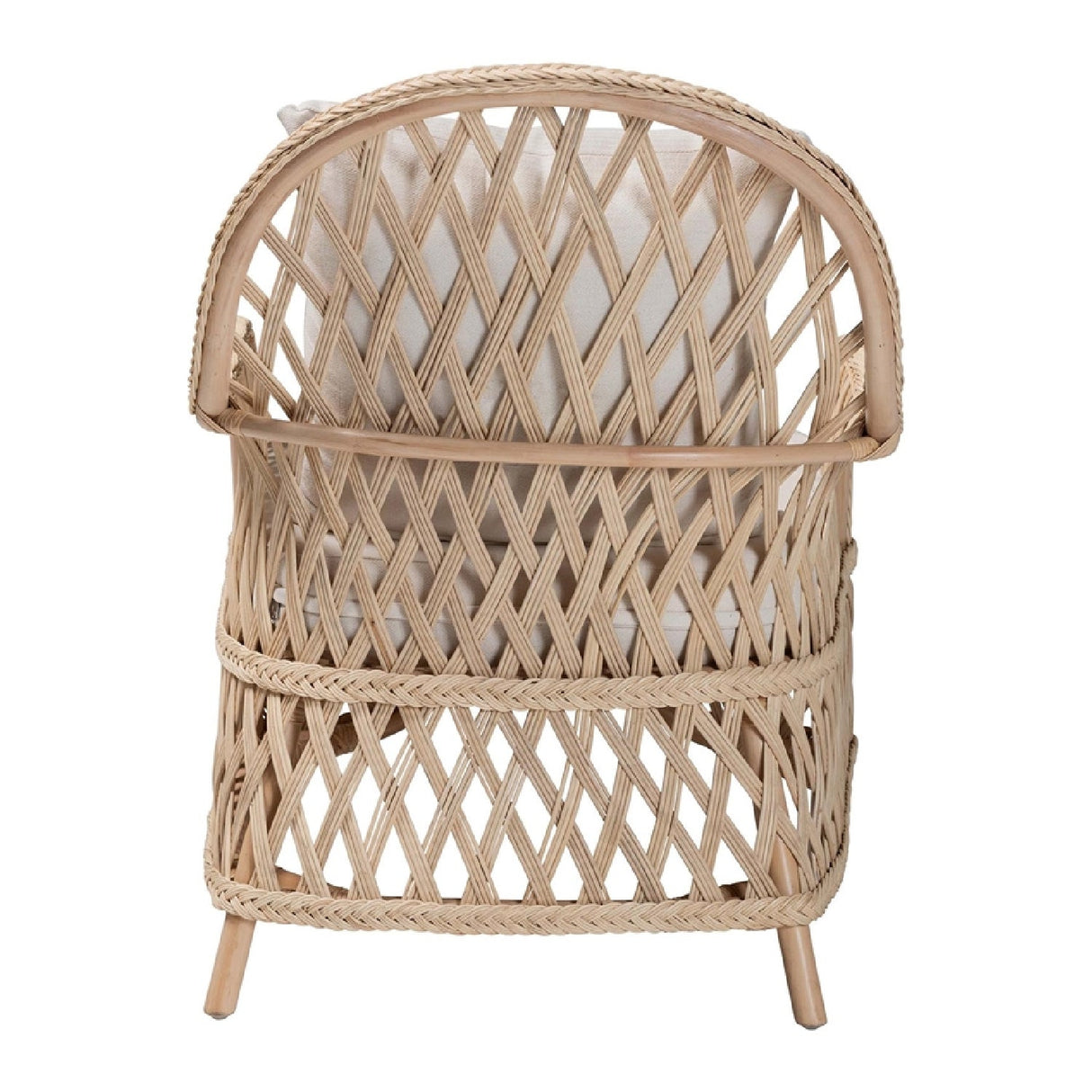 Modern European furniture - Braided Rattan Padded Lounge Chair - www.oroa.com