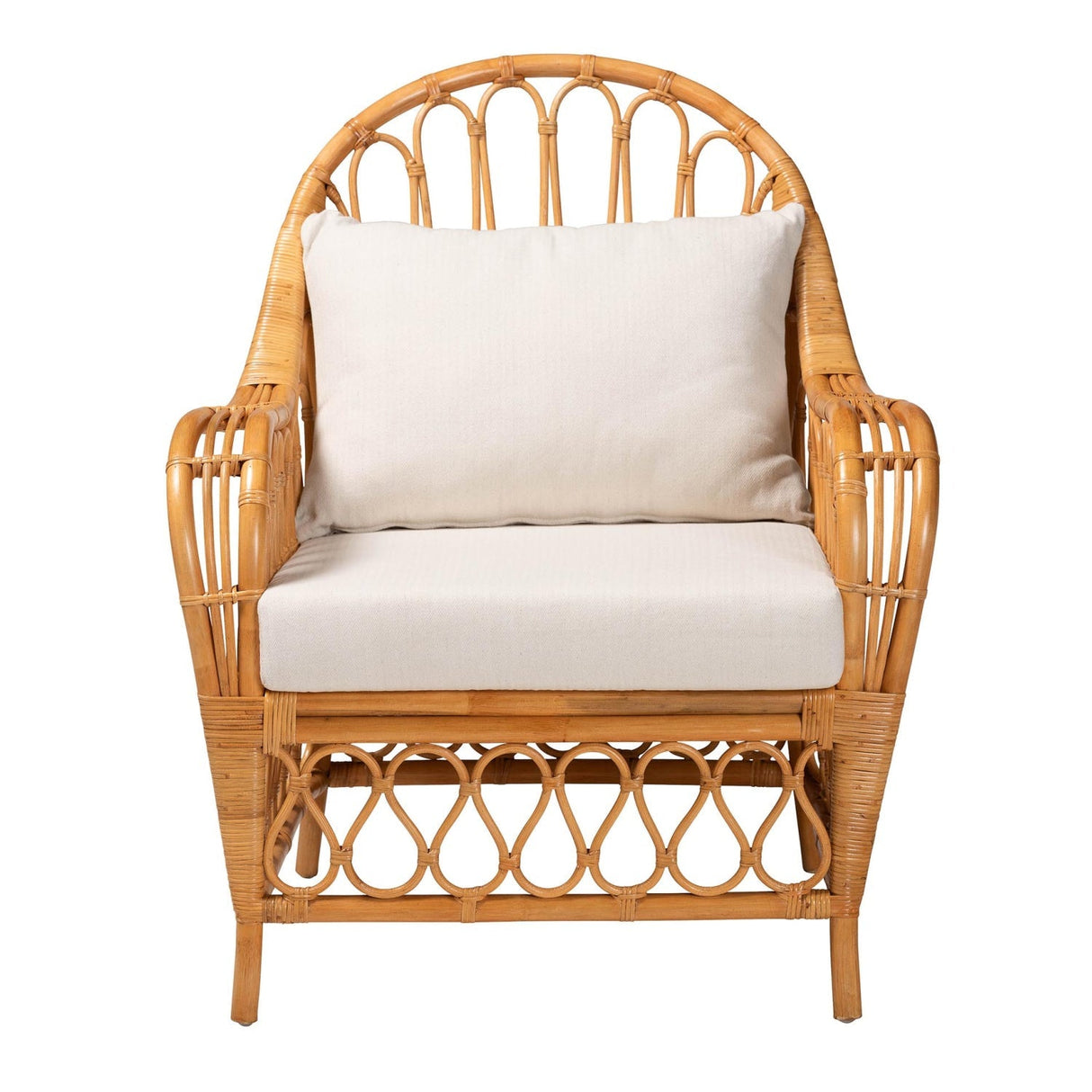 Modern European furniture - Bohemian Rattan Padded Lounge Chair - www.oroa.com