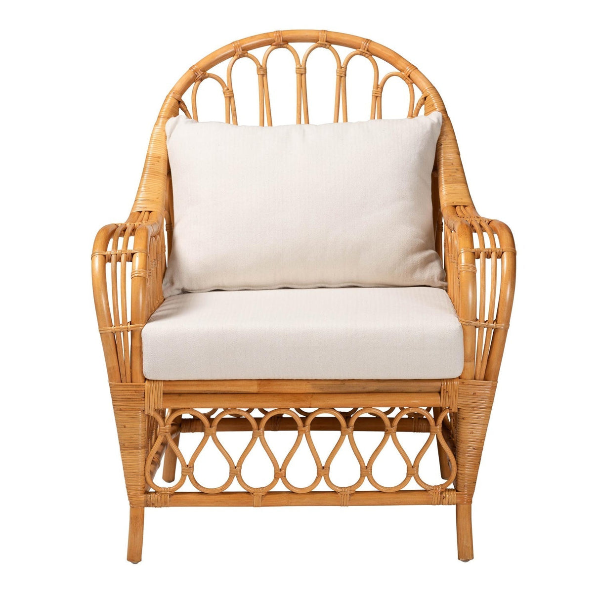 Modern European furniture - Bohemian Rattan Padded Lounge Chair - www.oroa.com