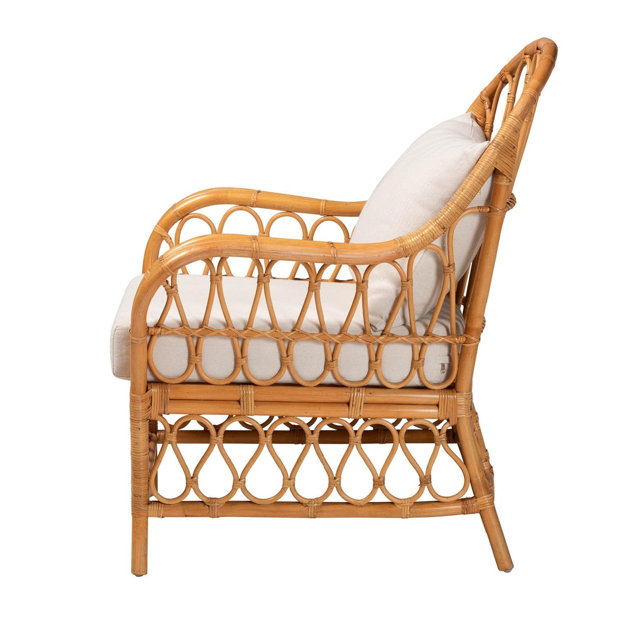 Modern European furniture - Bohemian Rattan Padded Lounge Chair - www.oroa.com