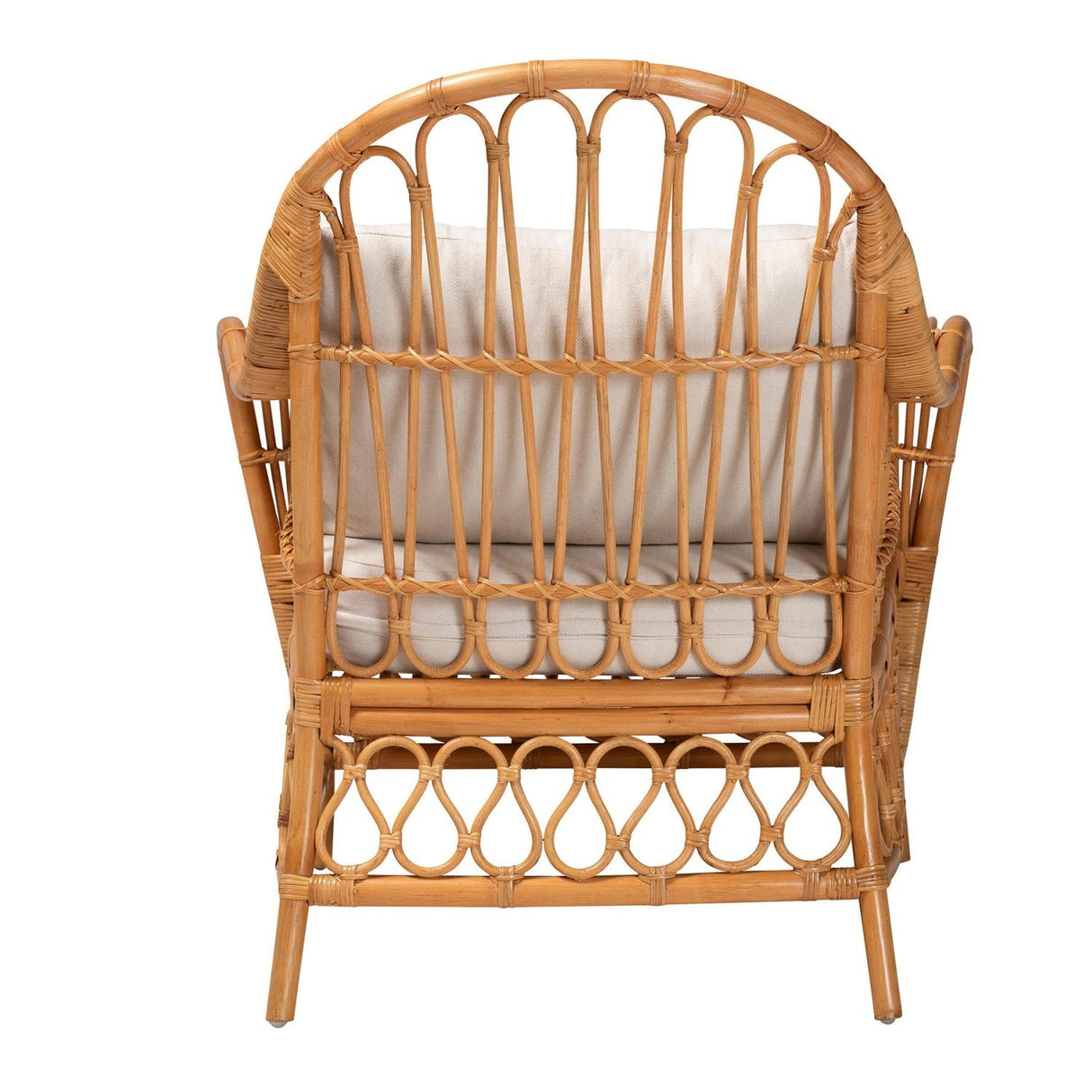Modern European furniture - Bohemian Rattan Padded Lounge Chair - www.oroa.com