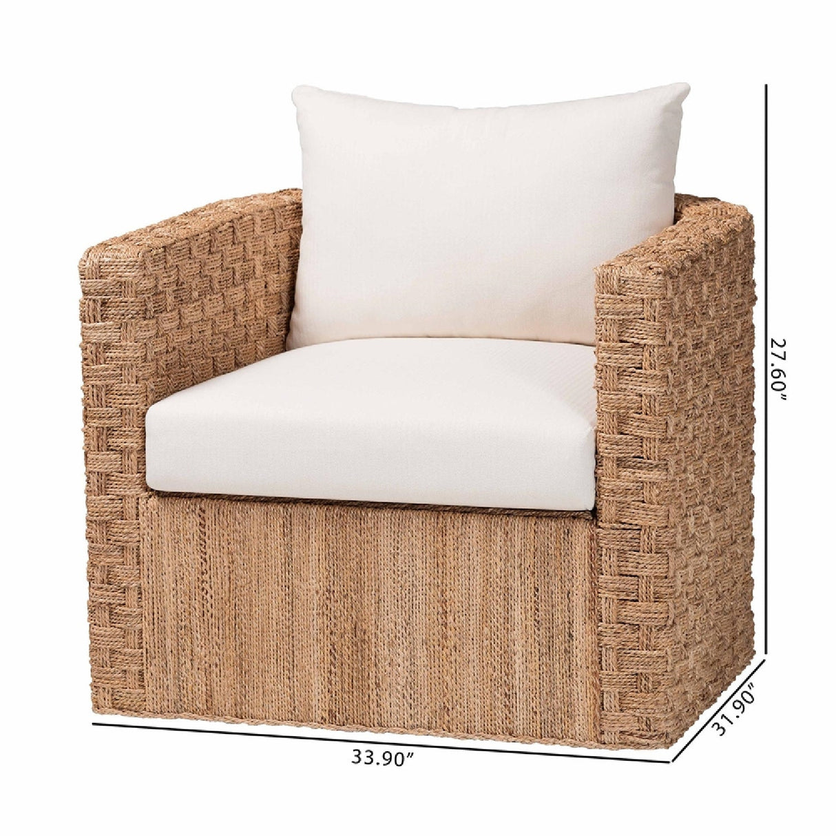 Modern European furniture - Woven Seagrass Curved Accent Chair - www.oroa.com