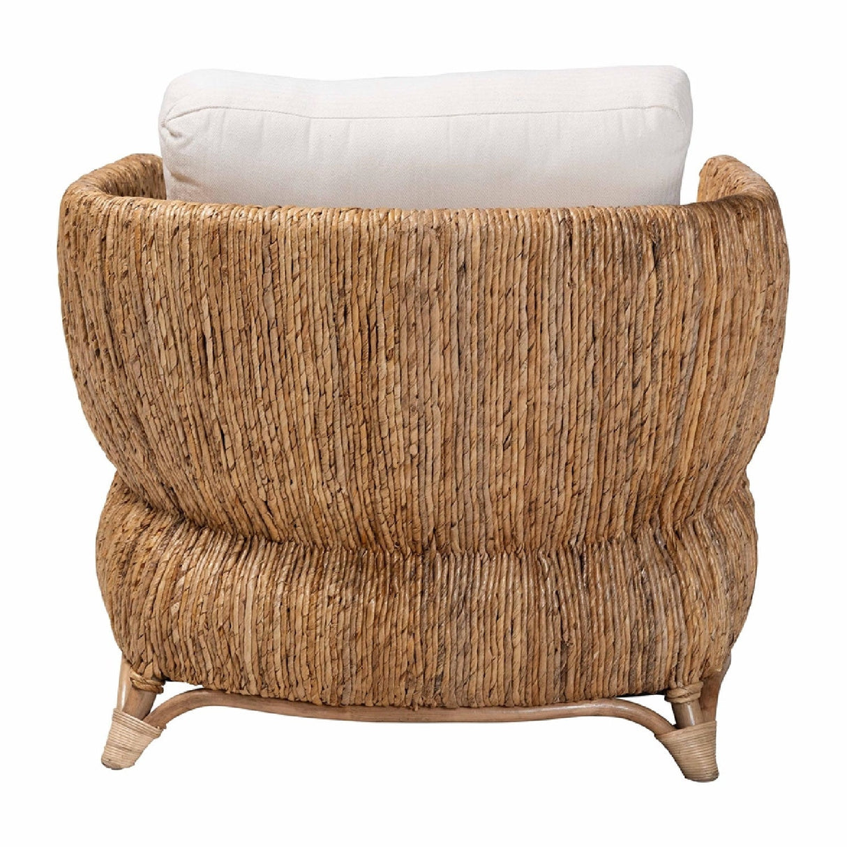 Modern European furniture -Cushioned Woven Seagrass Lounge Chair- www.oroa.com