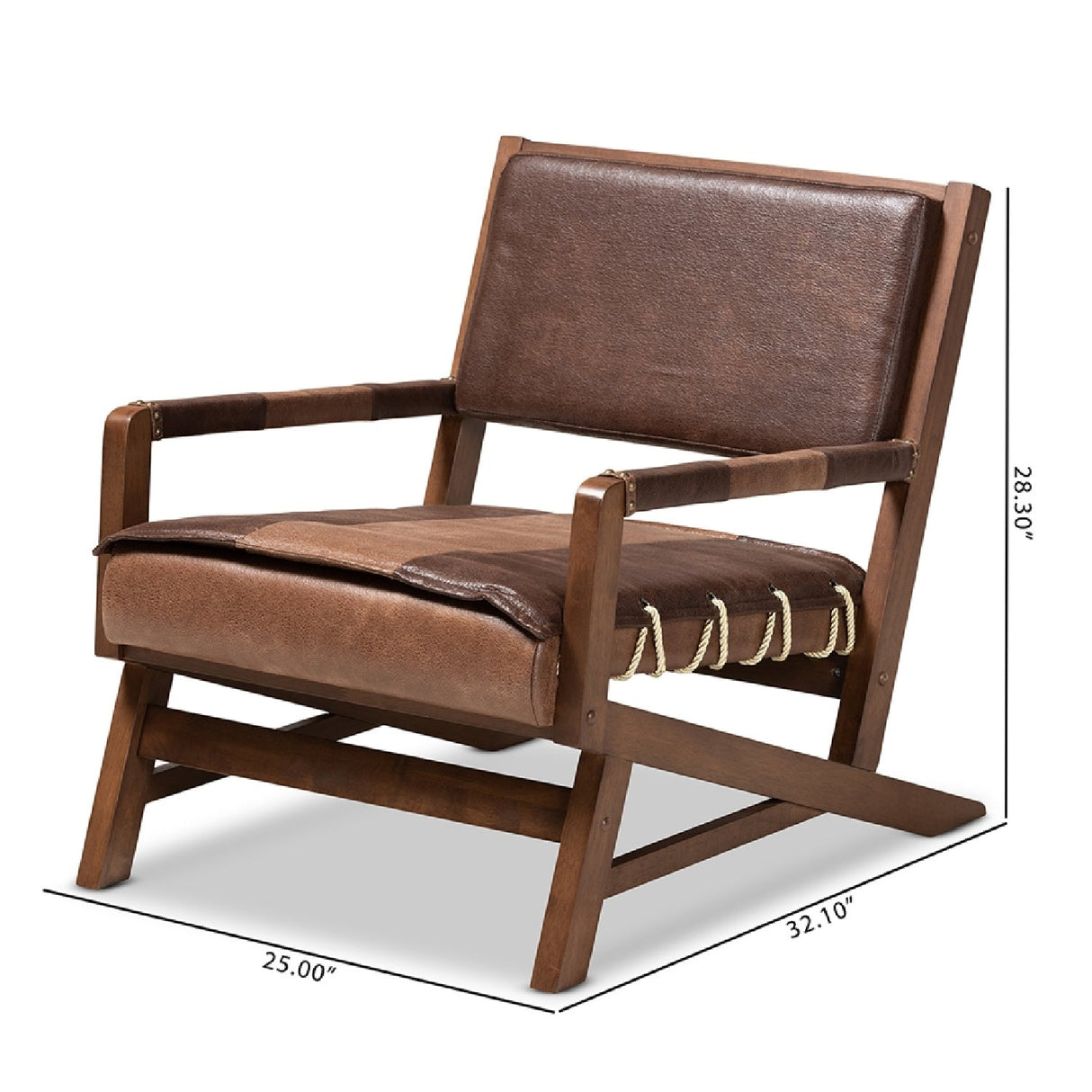 Modern European furniture - Brown Leather Inspired Lounge Chair - www.oroa.com