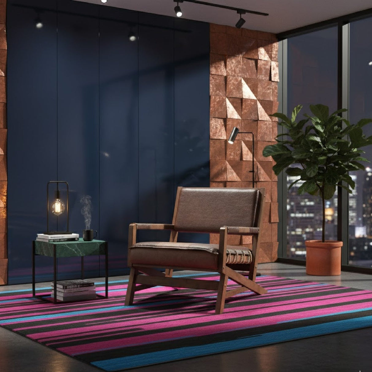 Modern European furniture - Brown Leather Inspired Lounge Chair - www.oroa.com