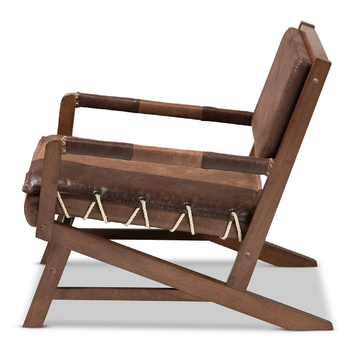Modern European furniture - Brown Leather Inspired Lounge Chair - www.oroa.com