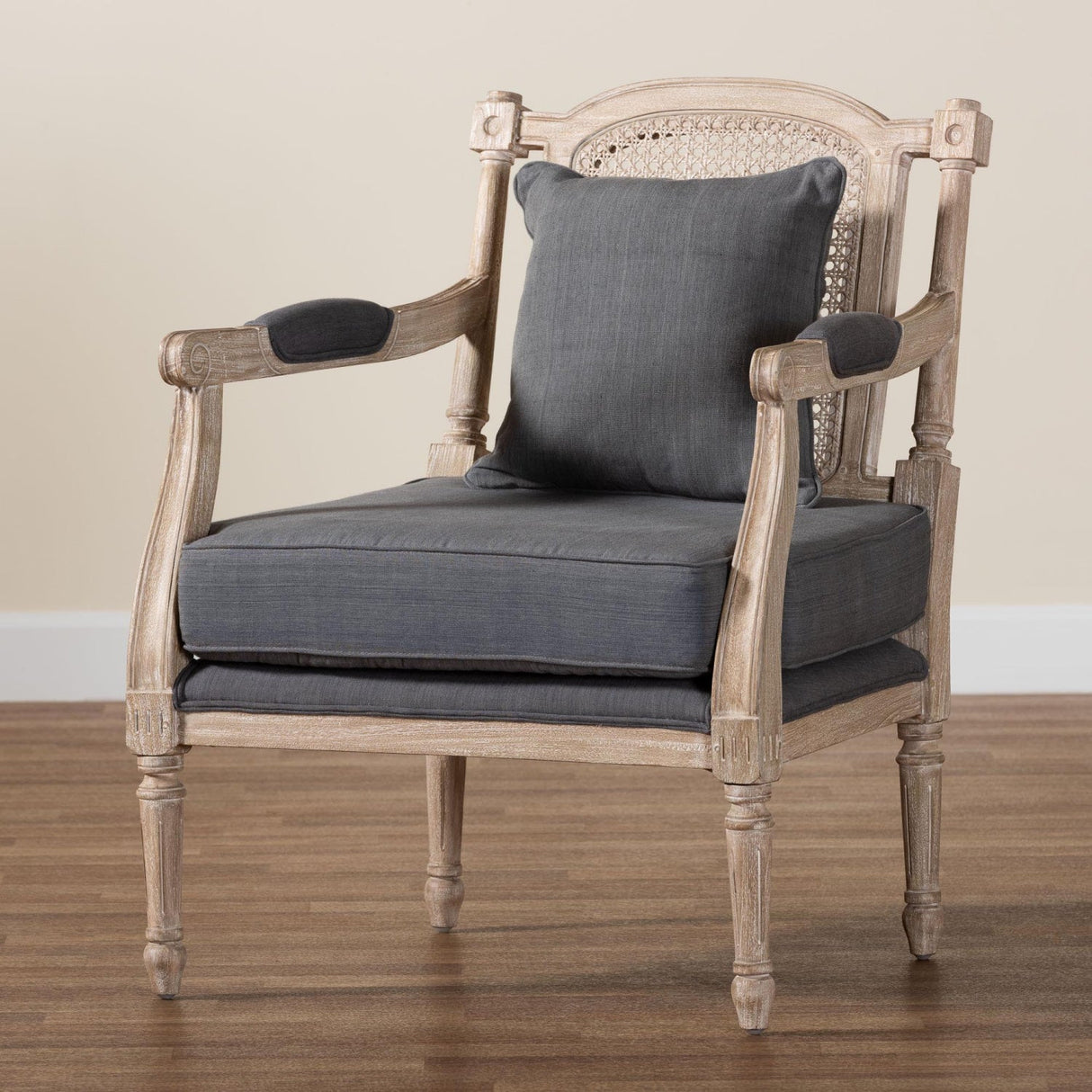 Modern European furniture - Carved Wood Framed Accent Chair - www.oroa.com