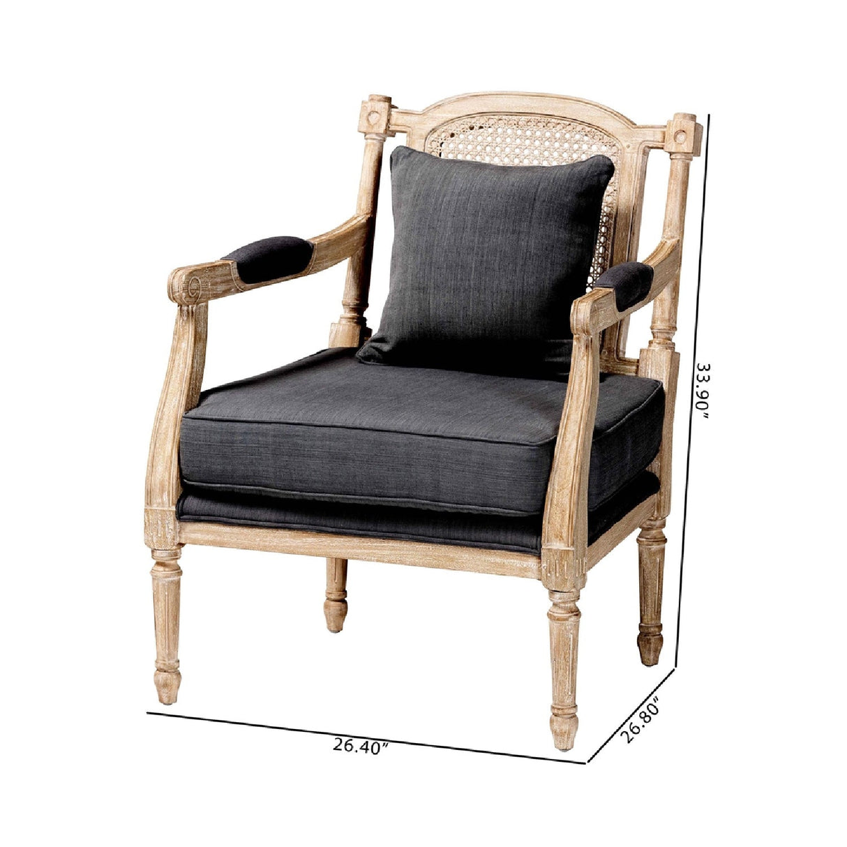 Carved Wood Framed Accent Chair | Bali Loom Clemence | Oroa.com