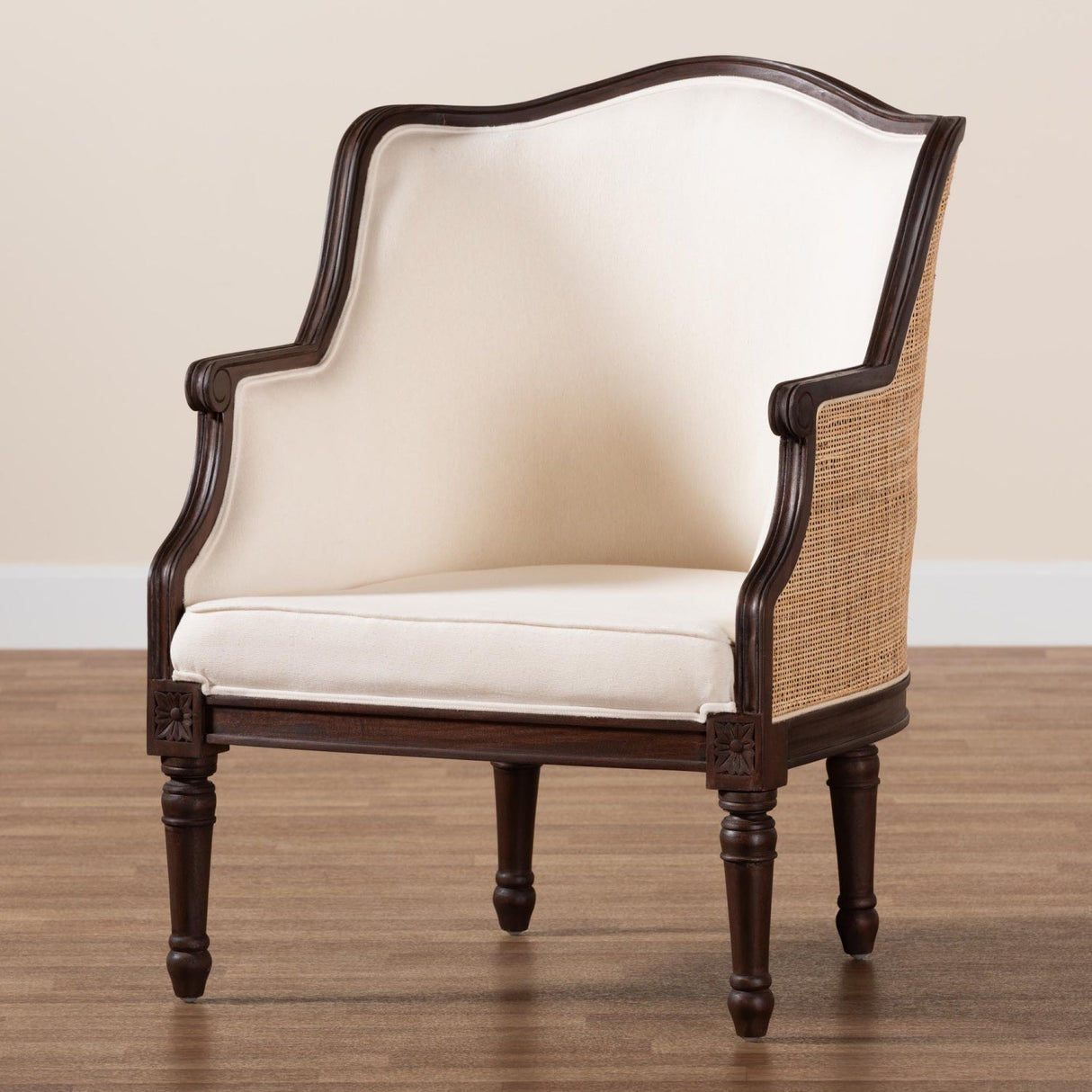 Modern European furniture - Beige Traditional French Accent Chair - www.oroa.com