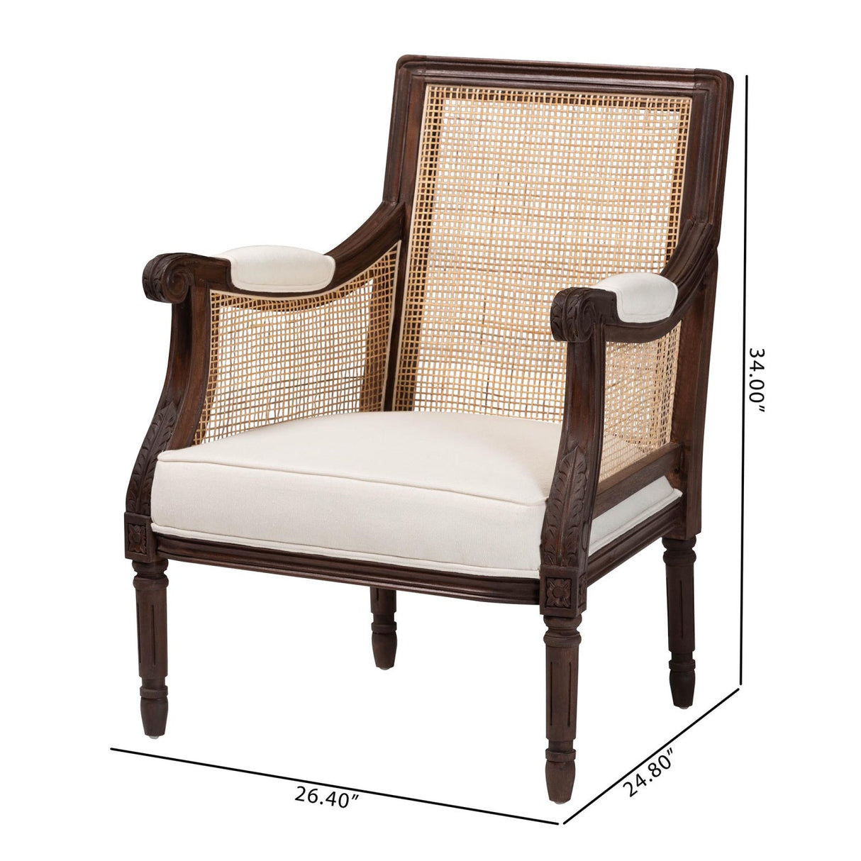 Wooden Padded Accent Chair | Bali Loom Desmond | Oroa.com