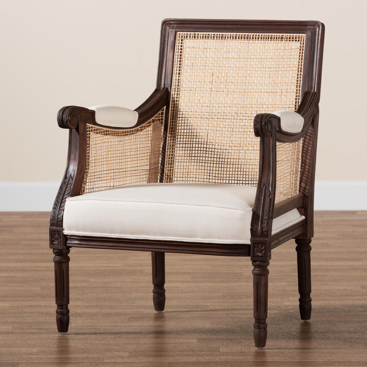 Wooden Padded Accent Chair | Bali Loom Desmond | Oroa.com